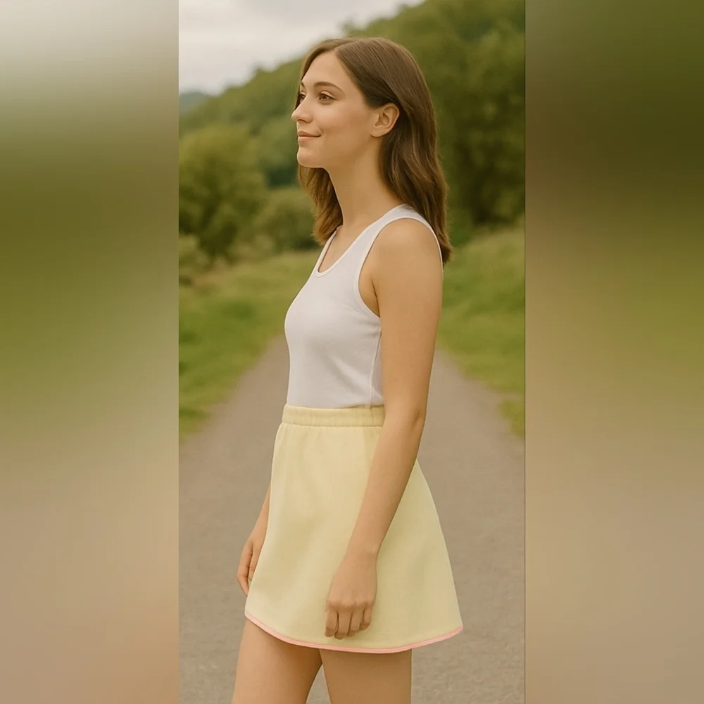 Soft Lemon Yellow Mini Skirt – Fresh & Feminine
